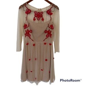 Alice By Temperley Nude Embellished Embroidery Dress